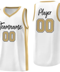 Custom White White Classic Tops Mesh Sport Basketball Jersey