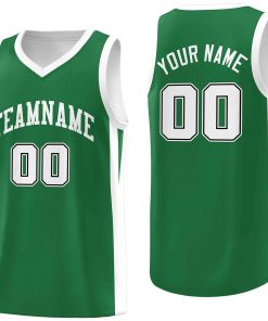 Custom Green White Classic Tops Mesh Sport Basketball Jersey