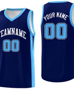 Custom Navy White Classic Tops Mesh Sport Basketball Jersey