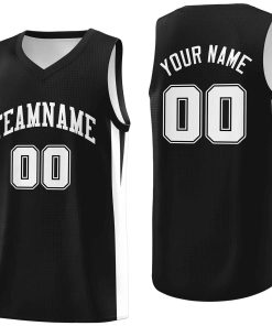 Custom Black White Classic Tops Mesh Sport Basketball Jersey