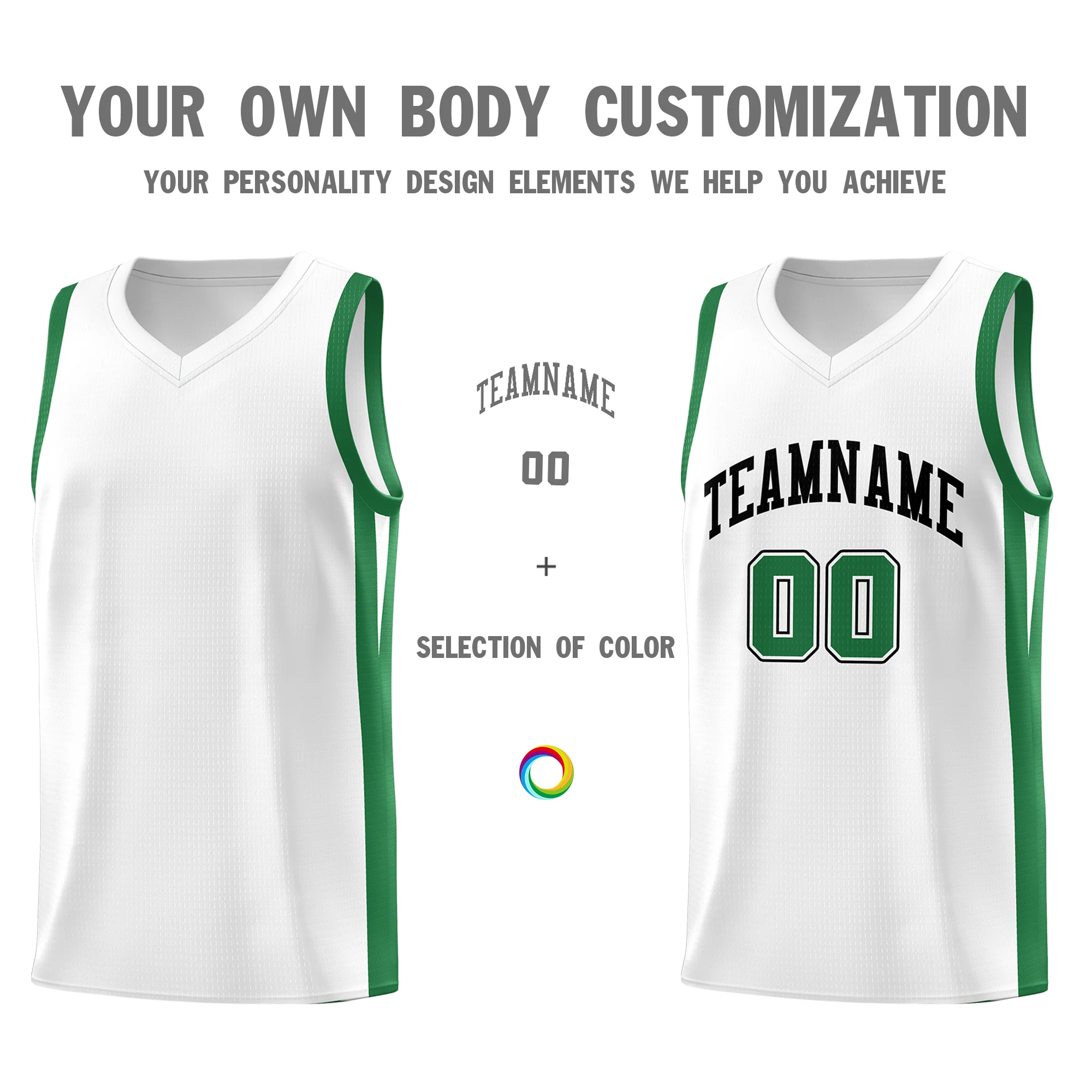 Custom White White Classic Tops Mesh Sport Basketball Jersey - Image 3