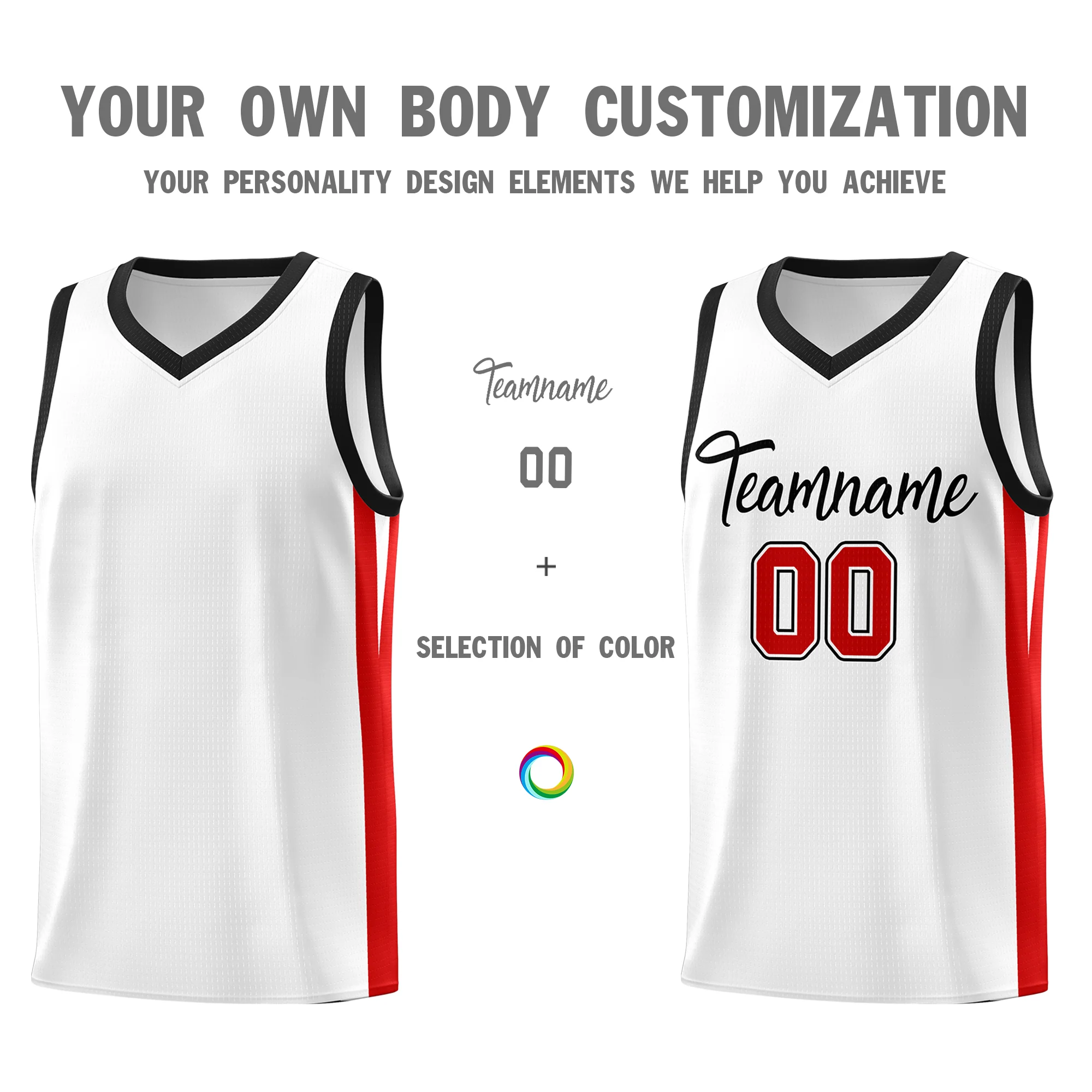 Custom White White Classic Tops Mesh Sport Basketball Jersey - Image 3