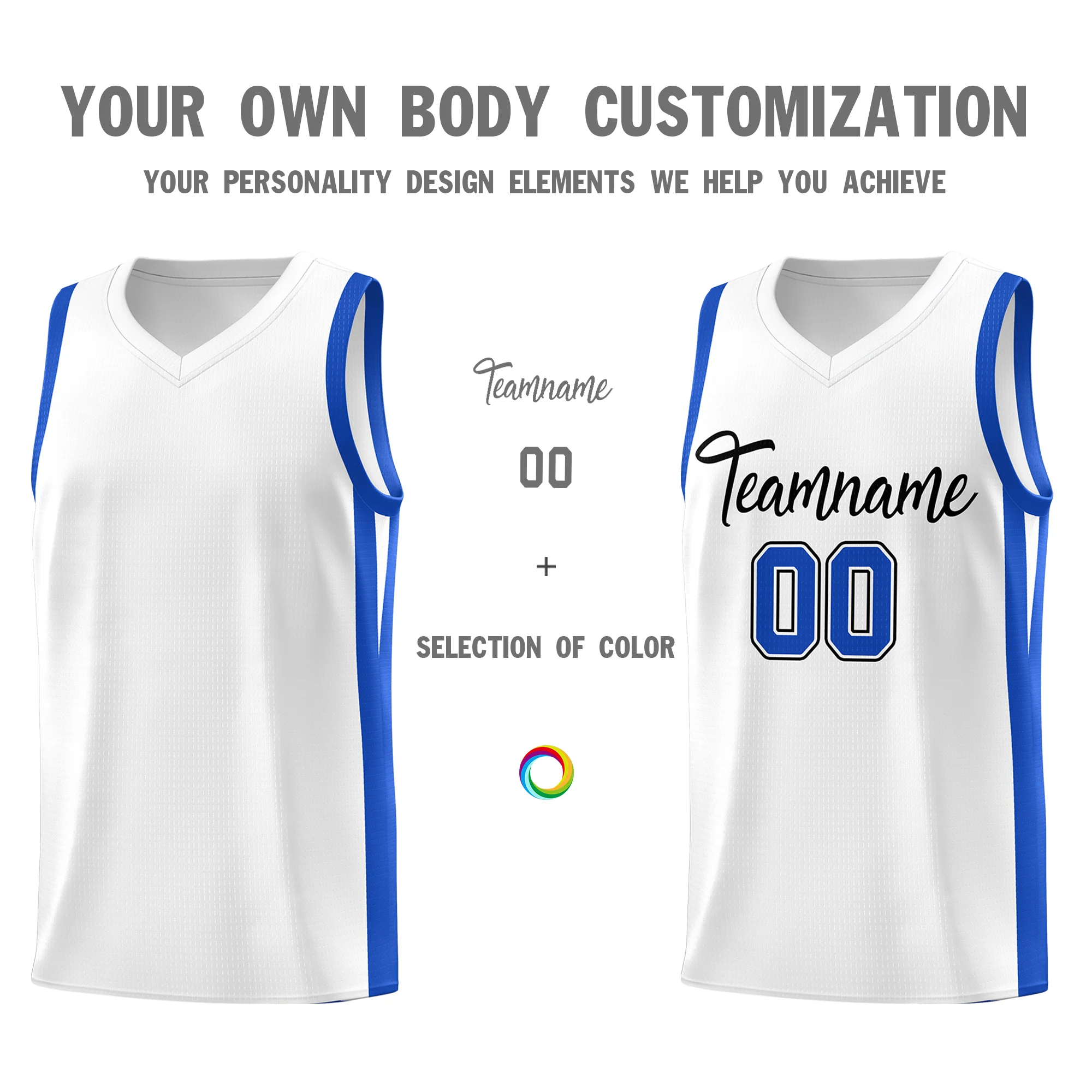 Custom White White Classic Tops Mesh Sport Basketball Jersey - Image 3