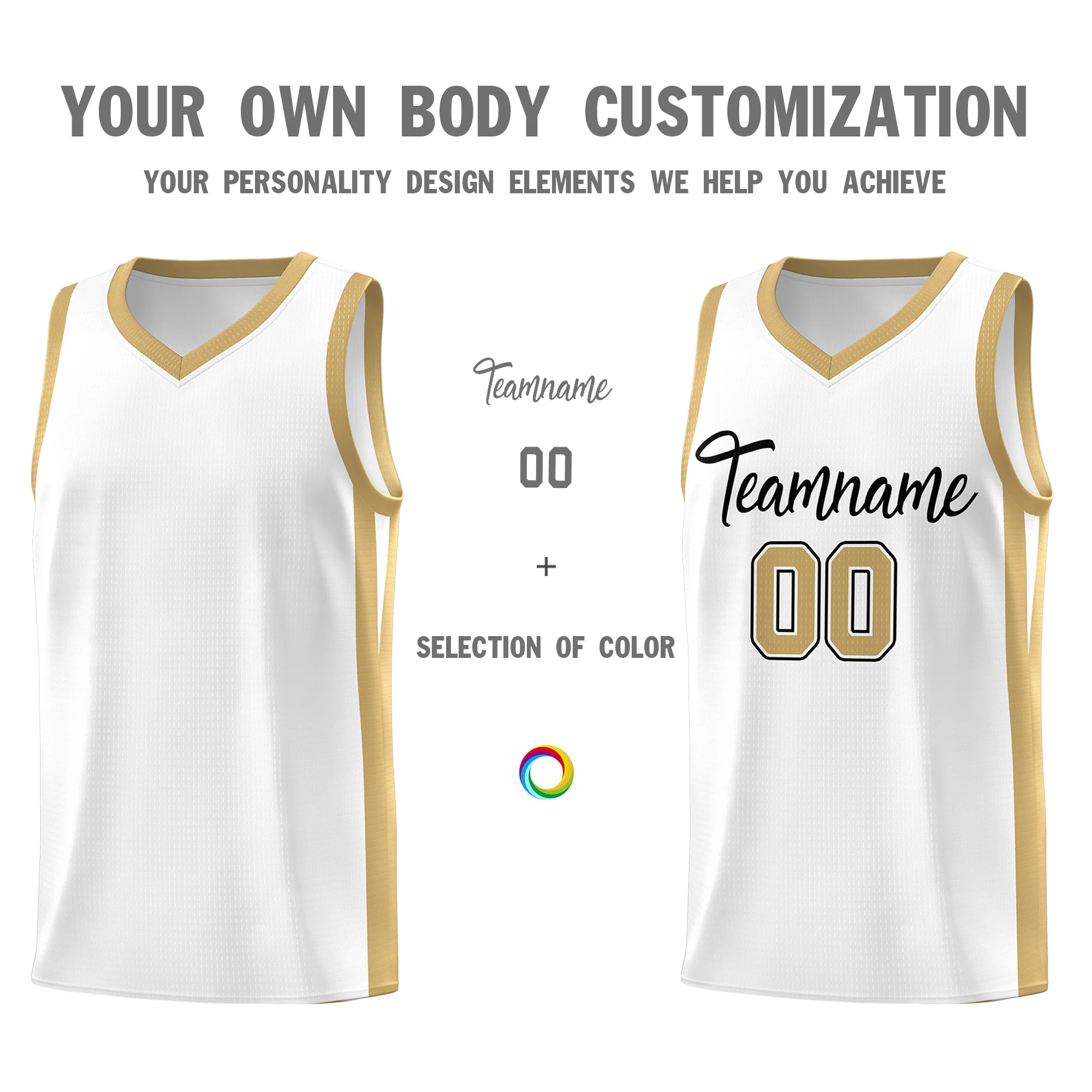 Custom White White Classic Tops Mesh Sport Basketball Jersey - Image 3