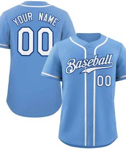 Custom Light Blue White-Royal Classic Style Authentic Baseball Jersey
