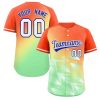 Custom Orange Yellow Royal-White Gradient Fashion Authentic Baseball Jersey