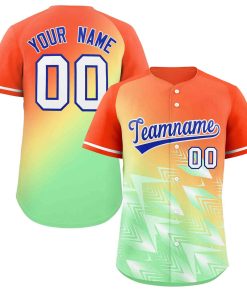 Custom Orange Yellow Royal-White Gradient Fashion Authentic Baseball Jersey