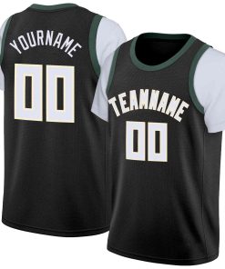 Custom Black White-Cream Classic Tops Casual Fake Sleeve Basketball Jersey
