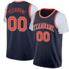 Custom Navy Orange-Gray Classic Tops Casual Fake Sleeve Basketball Jersey
