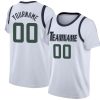 Custom White Navy-White Classic Tops Casual Fake Sleeve Basketball Jersey