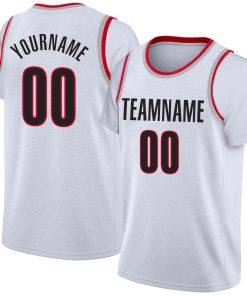 Custom White Black Classic Tops Casual Fake Sleeve Basketball Jersey