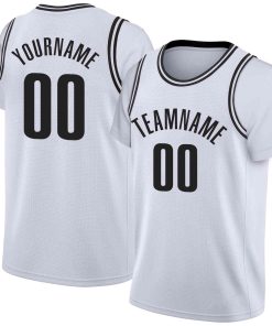 Custom White Black Classic Tops Casual Fake Sleeve Basketball Jersey