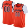 Custom Orange Navy Classic Tops Casual Fake Sleeve Basketball Jersey