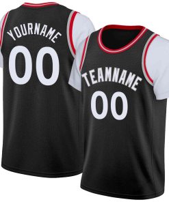 Custom Black White-Gray Classic Tops Casual Fake Sleeve Basketball Jersey
