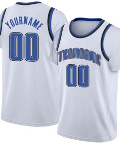 Custom White Powder Blue-Gray Classic Tops Casual Fake Sleeve Basketball Jersey