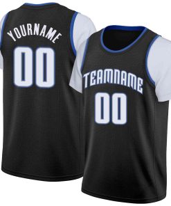 Custom Black White-Gray Classic Tops Casual Fake Sleeve Basketball Jersey
