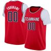 Custom Red White-Black Classic Tops Casual Fake Sleeve Basketball Jersey