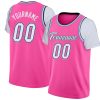 Custom Pink White-Black Classic Tops Casual Fake Sleeve Basketball Jersey