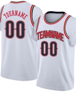 Custom White Orange-Old Gold Classic Tops Casual Fake Sleeve Basketball Jersey