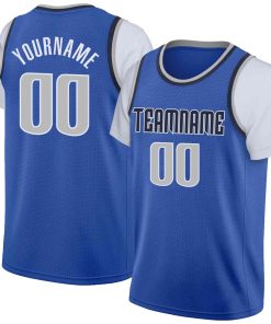 Custom Royal Black-Navy Classic Tops Casual Fake Sleeve Basketball Jersey