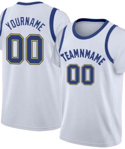 Custom White Royal Classic Tops Casual Fake Sleeve Basketball Jersey