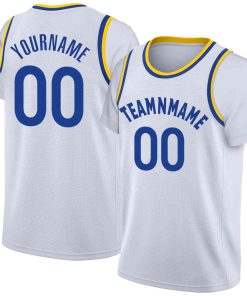 Custom White Royal Classic Tops Casual Fake Sleeve Basketball Jersey