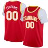 Custom Red White-Yellow Classic Tops Casual Fake Sleeve Basketball Jersey