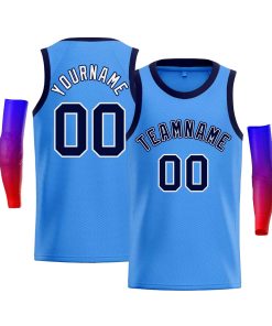 Custom Blue Navy-White Classic Tops Men Casual Bull Basketball Jersey