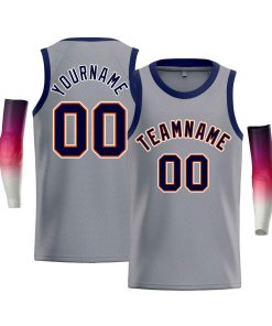 Custom Gray White-Orange Classic Tops Men Casual Bull Basketball Jersey