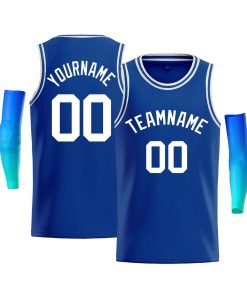 Custom Royal White Classic Tops Men Casual Bull Basketball Jersey