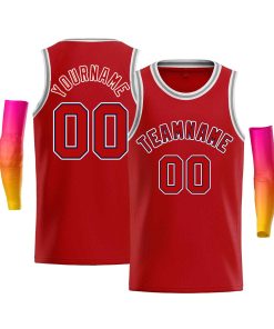 Custom Red White-Royal Classic Tops Men Casual Bull Basketball Jersey
