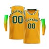 Custom Gold White-Kelly Green Classic Tops Men Casual Bull Basketball Jersey
