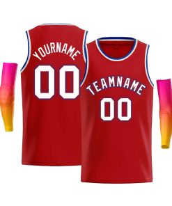 Custom Red Royal-Red Classic Tops Men Casual Bull Basketball Jersey
