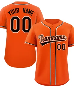 Custom Orange Black-White Classic Style Authentic Baseball Jersey