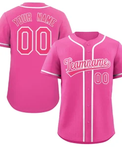 Custom Pink White Classic Style Authentic Baseball Jersey