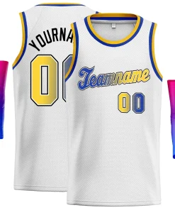 Custom White Royal-Black Classic Tops Fonts Gradient Fashion Tops Men Casual Basketball Jersey