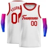 Custom White Red Classic Tops Men Casual Basketball Jersey