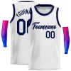Custom White Navy Classic Tops Men Casual Basketball Jersey
