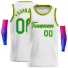 Custom White Green-Yellow Classic Tops Men Casual Basketball Jersey