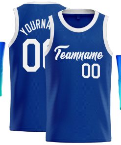 Custom Royal White Classic Tops Casual Basketball Jersey