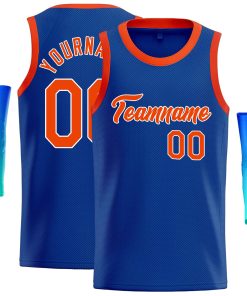Custom Royal Orange-White Classic Tops Casual Basketball Jersey