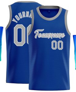 Custom Royal Gray-White Classic Tops Casual Basketball Jersey
