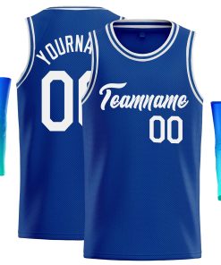 Custom Royal White Classic Tops Casual Basketball Jersey