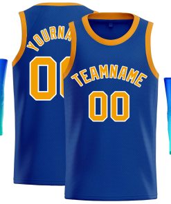Custom Royal Yellow-White Classic Tops Casual Basketball Jersey