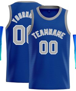 Custom Royal Gray-White Classic Tops Casual Basketball Jersey