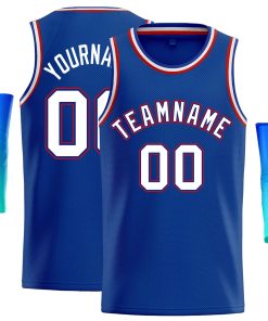 Custom Royal White-Red Classic Tops Casual Basketball Jersey
