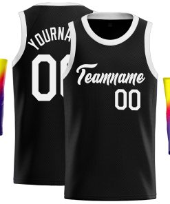Custom Black White Classic Tops Casual Basketball Jersey