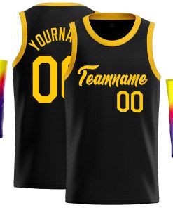 Custom Black Yellow Classic Tops Casual Basketball Jersey