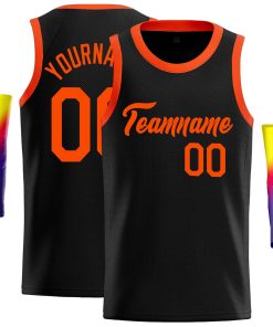 Custom Black Orange Classic Tops Casual Basketball Jersey