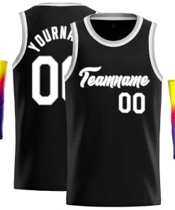 Custom Black White-Gray Classic Tops Casual Basketball Jersey